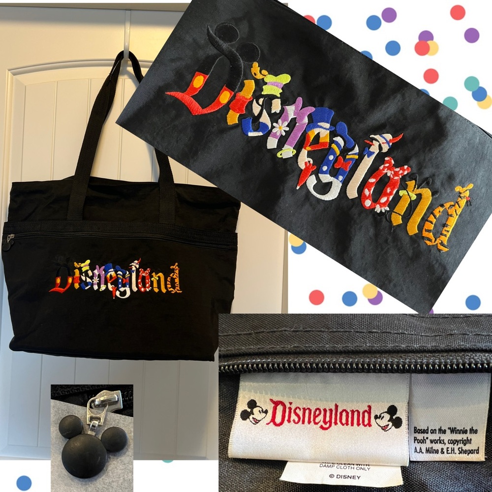 Vintage Disneyland Large Tote with 3 pockets Produced Exclusively for Disneyland